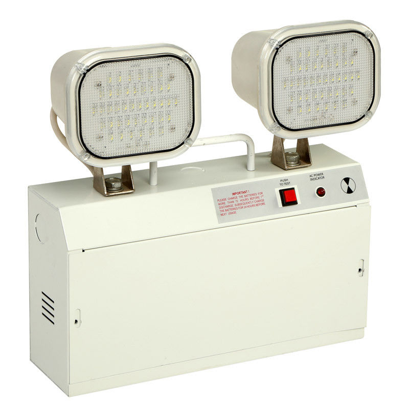 Lampu Darurat LED Isi Ulang Bertenaga Baterai Kepala Ganda 3014 SMD dengan Cadangan Baterai TL084BN