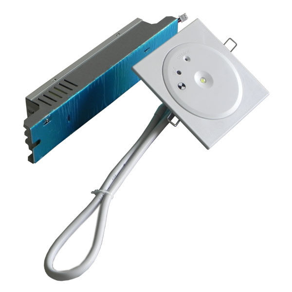 Lampu darurat langit-langit khusus IP45 Non-maintenance 1W LED Rechargeable Recessed dengan Battery Backup PC Plate