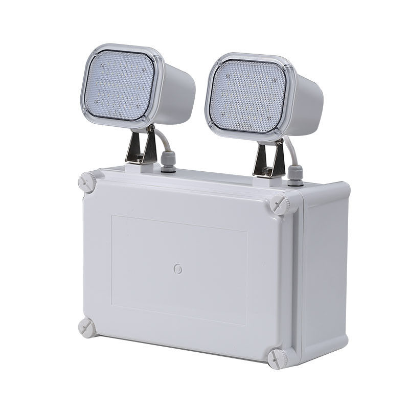 Lampu Darurat LED Isi Ulang Tahan Air IP65 Twin Spot Casing PC Cadangan Baterai 3 Jam L107N
