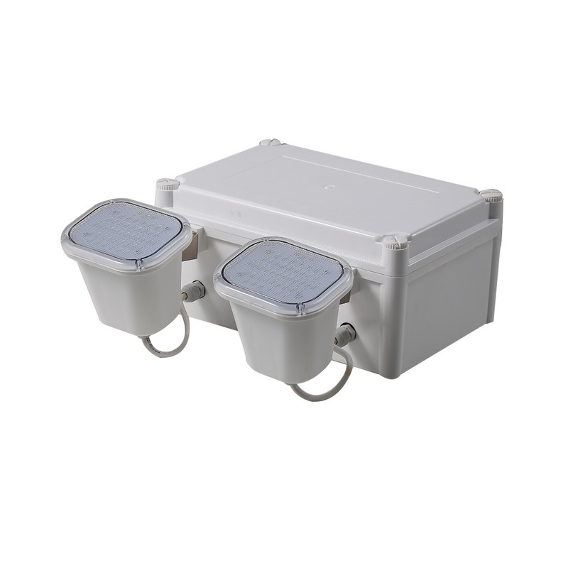 High Lumen 2x6W LED Twin Spot Emergency Light 3 Tahun Garansi 50000 Jam Umur