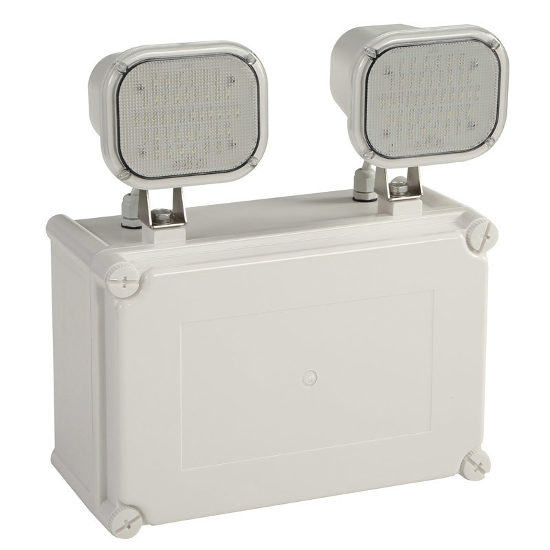 12W Twin Spot LED Emergency Light IP65 Waterproof 6500K Cold White 3 Jam Durasi