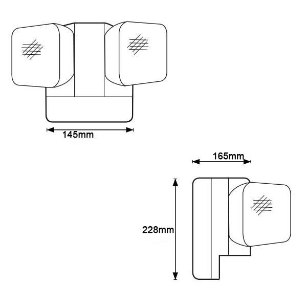 6W Twin Spot LED Lampu darurat 6500K 3.6V 3.0Ah Ni-Cd Baterai PC Casing IP20