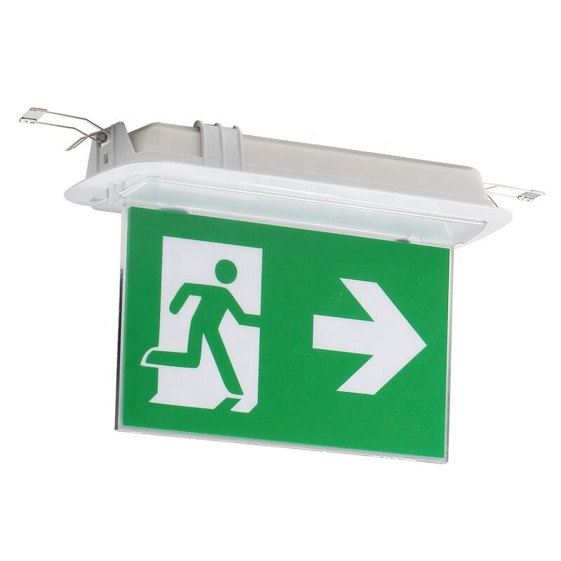 Fire Retardant ABS Casing LED Double Side Emergency Exit Sign 3 Jam Operasi Baterai Ni-Cd