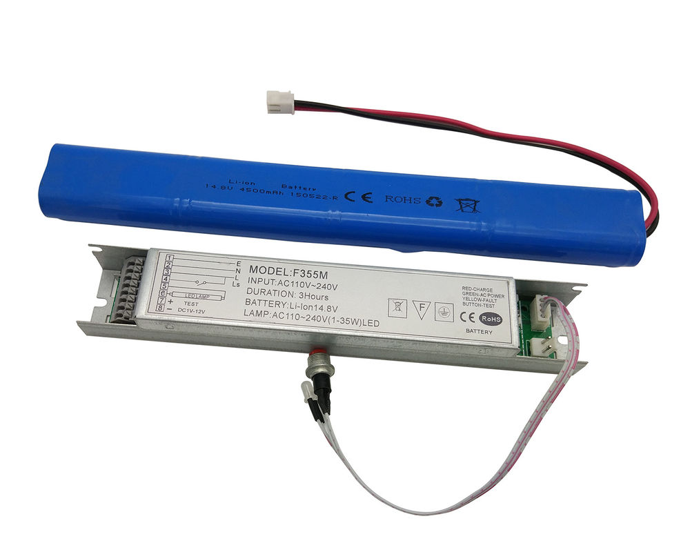 Kit Konversi Darurat LED Baterai Li-Ion Uji Mandiri Waktu Darurat 1-3 Jam