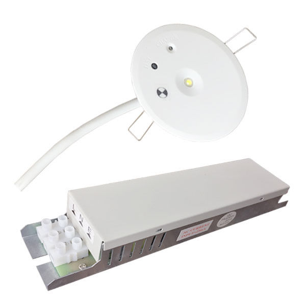 Lampu Darurat LED SMD 1W Putih 220V Tanam Bangunan Komersial IP20 dengan Cadangan Baterai