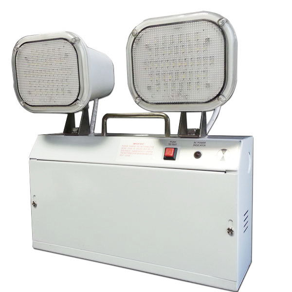 Lampu Darurat LED Isi Ulang Bertenaga Baterai Kepala Ganda 3014 SMD dengan Cadangan Baterai TL084BN